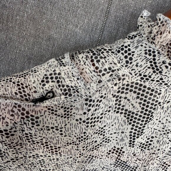 Vintage Y2K INC Silk Black White Lace Print Victorian Collar Long Sleeve Blouse - Picture 10 of 15